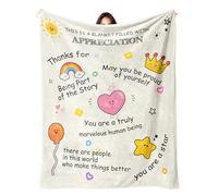 Thank You Gifts for Women and Men Blanket 60"x50", Appreciation Gifts for Employee, Colleagues, Friends, Nurse, Teacher on the Christmas, Thanksgiving, Birthday, Leaving Gifts for Coworkers (cartoon)