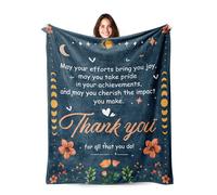 Thank You Gifts for Women and Men Blanket 60"x50", Appreciation Gifts for Employee, Colleagues, Friends, Nurse, Teacher on the Christmas, Thanksgiving, Birthday, Leaving Gifts for Coworkers (floral)