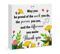 Thank You Gifts for Women Colleagues Friends Employees Desk Sign Decor Home Office Desk Decor Wooden Sign Decorative Appreciation Gifts for Nurse Teacher Mentor Social Worker