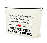 Thank You Gifts for Women Coworker Appreciation Makeup Bag Gift for Friends Colleague Coworker Employee Makeup Pouch Leaving Retirement Gifts for Nurse Mentor Teacher Cosmetic Bag