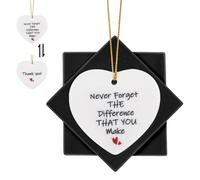 Thank You Gifts for Women, Heart-Shaped Teaching Assistant Gifts for Teacher Leaving Colleagues Mentor Friends Female, Thinking/Proud of You Well Done Appreciation (Heart)