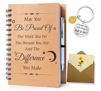 Thank You Gifts For Women Men Colleagues Teacher, Journal Notebook Gift Set With Gift Card And Keyring,Leaving Gifts,Proud Of You Inspirational Positive Motivational Gifts For Starff,Friends,Nurse
