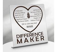 Thank You Gifts for Women Men Desk Decor Sign Difference Maker Gift Employee Appreciation Gift Inspirational Gifts for Colleague Boss Leader Mentor Employee Staff Teacher Home Office Desk Decor