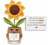 Thank You Gifts for Women, Men - Teacher Appreciation Gifts, Appreciation gifts for Coworkers, Mentors, Nurses - Retirement Gift for Women Men - Inspirational Crochet Gift, Positive Crochet Sunflower