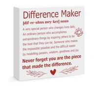 Thank You Gifts for Women Men Wooden Box Sign Decorative Home Office Desk Sign Decor for Difference Maker Appreciation Gifts for Boss Leader Employee Coworker Teacher Mentor Coach