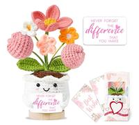 Thank You Gifts for Women Positive Emotional Support Crochet Flower Gift Never Forget The Difference That You Make Christmas,Mothers Day,Birthday,Appreciation Gift for Best Friend,Nurse,Mum,Colleagues