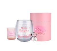 Thank You Gifts for Women, Stemless Wine Glasses, Drinking Birthday Gift for Women, Men, Personalised Friend Gift, Moving away Presents for Her, Leaving Gifts Bestie Sister Colleague (You Are Awesome)
