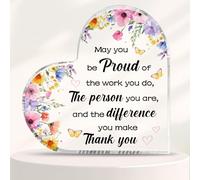 Thank You Gifts for Women Thank You Acrylic Plaque 4 x 4" Teacher Thank You Gift Christmas Graduation Thank You Gifts Thank Plaques-floral 02
