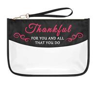 Thank You Gifts for Women Thankful Makeup Bag Employee Coworker Leader Coach Appreciation Gifts Sister Nurse Boss Teachers Thank You Gifts Clear Cosmetic Bag Thanksgiving Birthday Gifts Toiletry Pouch
