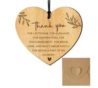 Thank You Gifts Heart Wooden Plaque with Hanging Rope and Envelope, Appreciation Retirement Gifts for Teacher Nurse Coworker Friend, A Little Heart To Say Big Thanks