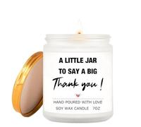 Thank You Gifts, Lavender Scented Candle Gift - A Little JAR to SAY A Big Thank You! Thank You Christmas Birthday Present for Women, Mum, Teacher, Sister