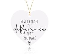 Thank You Gifts Never Forget The Difference That You Make Ceramic Heart Plaque Ornament Keepsake for Farewell, Retirement, Friendship Gifts for Women, Men, Coworkers, Teachers