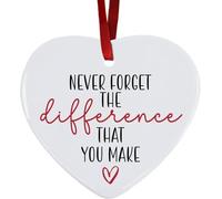 Thank You Gifts Never Forget The Difference that You Make Ceramic Ornament Keepsake Sign Heart Plaque Teacher Appreciation Gifts Farewell Retirement Gifts for Women Men Friend(love)