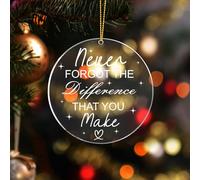 Thank You Gifts Never Forget The Difference You Make Bauble, Ornament Keepsake Farewell Retirement Going Away Goodbye Appreciation for Women, Employee, Boss, Coworkers, Manager, Teacher, Nurse, Friend