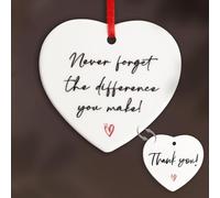 Thank You Gifts Never Forget the Difference You Make Ceramic Heart Plaque Coworker Going Away Appreciation Retirement Gifts Ceramic Plaque for Women Friends Teacher Nurse Worker