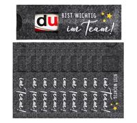 Thank You Gifts, Pack of 10 Felt Chocolate Bags - Thank You Gift for Coworkers with Print "BIST WICHTIG IM TEAM" (Team Gift, Leaving Gift) Dark Grey