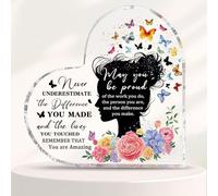 Thank You Gifts, Thank You Acrylic Plaque 4 x 4 Inch Appreciation Gift for Women Mum Teacher Christmas Thanksgiving Appreciation Plaques