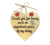Thank You Gifts Wooden Heart Plaque with Rope,Appreciation Gifts for Women Men Friend Colleagues Teacher Nurse,Handmade Wooden Hanging Heart Plaque Gift
