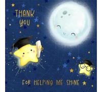 Thank You Graduation Greeting Card, Star and Moon Design, for Helping Me Shine