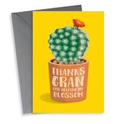 Thank You Gran - Grandma Mothers Day Card - Cactus In Bloom