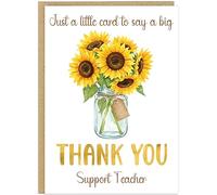 Thank You Greeting Cards - Custom Text and Name With Floral Vase Design - Sunflowers Tulips Peonies - Personalised Appreciation for Any Occasion To Say Thanks! (Sunflowers)