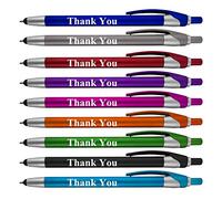 Thank You Greeting Gift Stylus Pens for Touchscreen Devices - 2 in 1 Combo Pen - for Employee Appreciation, Events and Parties, 50 Pack