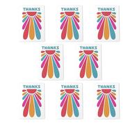 Thank You Groovy Sun Greeting Cards Pack of 8 Fun Retro Art Note Cards Any Occasion Blank Inside A6 10x15cm