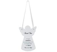 Thank You Guardian Hanging Angel Tree Decoration | Memorial Ornament Engraved with Meaningful Plaque | Perfect for House Warming, Christmas, New Year-Ceramic, White