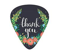 Thank You Guitar Picks 12 Pack Universal ABS Guitar Picks,Floral Exotic Wreath Romantic Ornate Spring Theme Valentine Passionate,for Acoustic and Electric Guitar