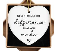 Thank You Hanging Ornament, Memorial Gift with Heart Shape Design, Ceramic Thank You Plaque with Box for Women Men Coworker Boss Friend