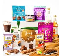 Thank You Hot Chocolate Gift Hamper Basket, Luxury Gourmet Gifts for Women, Men or Couples, Dairy Free, Gluten Free and Vegan Chocolate by EDEN Treats - Includes 2 Mocktails