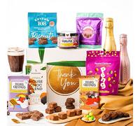 Thank You Hot Chocolate Gift Hamper Basket, Luxury Gourmet Gifts for Women, Men or Couples, Dairy Free, Gluten Free and Vegan Chocolate by EDEN Treats - Includes 2 Proseccos