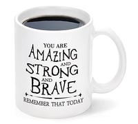 Thank You Inspirational Mug 11Oz - "You're Amazing and Strong and Brave" Ceramic Cup, Gift for Coworkers/Nurses/Teachers