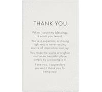 Thank You Inspirational Quote Plaque 17x11cm - Precious Quotes by Splosh - Embossed Leaf Design with Stand - Gratitude & Appreciation Gift for Friend, Teacher, Colleague or Family