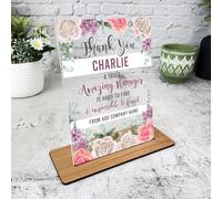Thank You Job Appreciation Manager Photo Gift Employee Personalised Gift Plaque - Acrylic Plaque, Personalised Thank You Present Gift