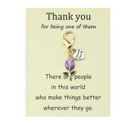Thank You Keychain Gift Set, Tulip Keyring with Encouragement Card, Perfect for Birthdays, Graduations, Female Friends, Teacher Appreciation, Unique Gifts for Women, Special Friend Presents (Purple)