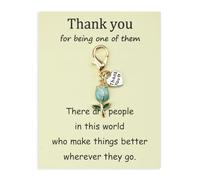 Thank You Keychain Gift Set, Tulip Keyring with Encouragement Card, Perfect for Birthdays, Graduations, Female Friends, Teacher Appreciation, Unique Gifts for Women, Special Friend Presents (Blue)