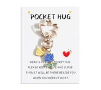 Thank You Keychain Gift Set, Tulip Keyring with Encouragement Card, Perfect for Birthdays, Graduations, Female Friends, Teacher Appreciation, Unique Gifts for Women, Special Friend Presents (A4)