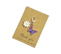 Thank You Keychain Gifts for Friends Female, Butterfly Daisy Pendant Keyring for Women, Funny Thank You Keyring, Nurse Appreciation and Congratulations Gifts, Unique Friendship Birthday Presents