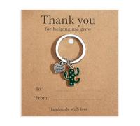 Thank You Keyring,Funny Cactus Keychain,With Fillable Thank You Card, Keychain for Women, Suitable for Teachers and Graduates, Thoughtful Gift to Thanks Social Workers, Friends, Neighbors, Colleagues