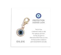 Thank You Keyring with Devil's Eye Pendant, Good Luck Card, Thank You Gift for Friends, Birthday Gifts for Her, Unique Friendship Keychains, Congratulations and Appreciation Gifts (Gold)