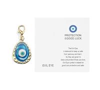 Thank You Keyring with Devil's Eye Pendant, Good Luck Card, Thank You Gift for Friends, Birthday Gifts for Her, Unique Friendship Keychains, Congratulations and Appreciation Gifts (Dark blue)