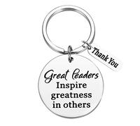 Thank You Leader Gifts for Boss Christmas Gifts Male Female Scout Leaders Appreciation Gifts for Colleagues Team Leader Boss Keychain Leadership Gift for Managers, Silver, S