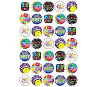 Thank You Mix - Edible Cupcake Toppers - Wafer or Icing - Thanks Appreciation Themed Celebration Cake Decorations for Cupcakes, Cookies, Brownies, Muffins & More!