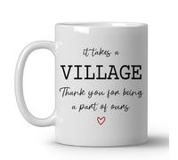 Thank You Mug 11Oz - "It Takes A Village" Ceramic Drinking Cup, Appreciation Gift for Coworkers Bosses Teachers