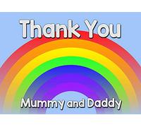 Thank You 'Mummy and Daddy' Rainbow Greeting Card