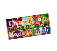 Thank You My God Mother Chocolate Bar Wrapper Novelty Gift Present For Baptism Christening CH-9609 (with chocolate bar (100g))