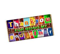 Thank You My Godfather Chocolate Bar Wrapper Novelty Gift Present For Baptism Christening CH-9610 (with chocolate bar (100g))
