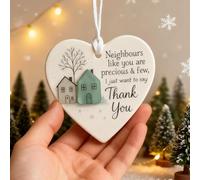 Thank You Neighbours Heart-Shaped Friendship Ornament, Neighbours Like You are Precious, Christmas Heart-Shaped Acrylic Friendship Keepsake Gifts for Neighbor