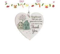 Thank You Neighbours Heart - Shaped Ornament, Handmade Heart-Shaped Sea Glass Friendship Ornament, Neighbours Like You are Precious & Appreciation Gifts for Neighbor (1)